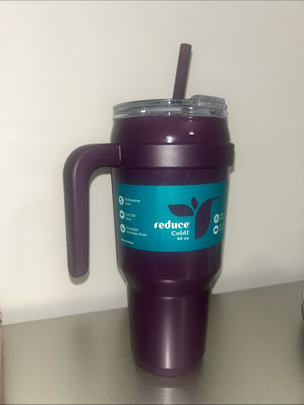 Reduce 40oz Insulated Travel Tumbler with Straw Lid - Plum
